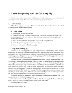2. Chain Sharpening with the Granberg Jig