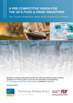 Pre-Competitive Research priorities