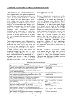 CHAPTER 5: INDICATORS OF PRODUCTION CONSTRAINTS