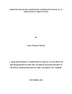 Growth Strategies Adopted by Cooperative Bank