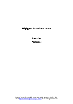 Highgate Function Centre Function Packages