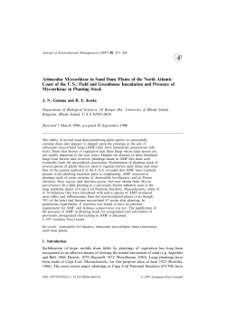 Arbuscular Mycorrhizae in Sand Dune Plants of the