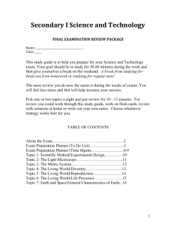 Topics To Study