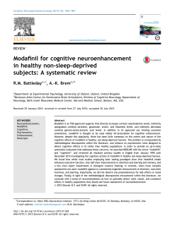 Modafinil for cognitive neuroenhancement in healthy non