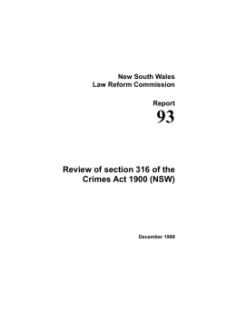 Review of Section 316 of the Crimes Act 1900
