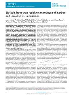 Biofuels from crop residue can reduce soil carbon and increase CO2
