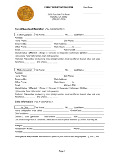 Parent/Guardian Information (FILL IN COMPLETELY)