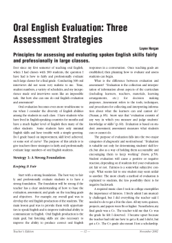 Oral English Evaluation: Three Assessment Strategies