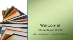 NCAA D2 Eligibility 2017-18 Initial &ndash; Continuing