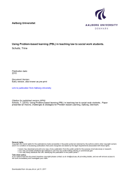 (PBL) in teaching law to social work students. Schultz, Trine