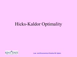 Hicks Kaldor Optimal