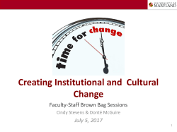 Creating Institutional and Cultural Change