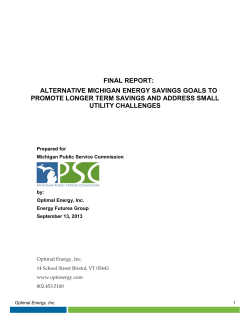 FINAL REPORT: ALTERNATIVE MICHIGAN ENERGY SAVINGS