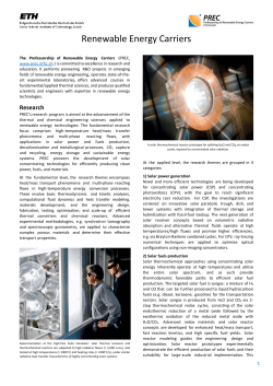 Professorship of Renewable Energy Carriers