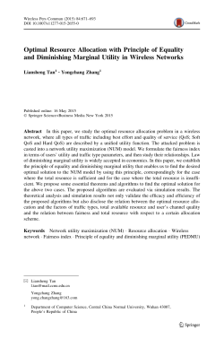 Optimal Resource Allocation with Principle of Equality and