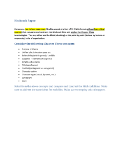 Hitchcock Paper: Consider the following Chapter Three concepts: