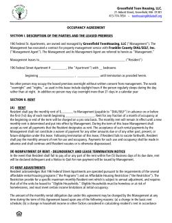 occupancy agreement