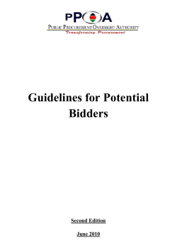 Guidelines for Potential Bidders