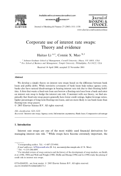 Corporate use of interest rate swaps: Theory and evidence