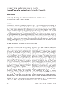 Mercury and methylmercury in plants from differently contaminated