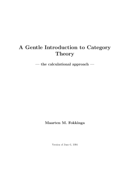 A Gentle Introduction to Category Theory