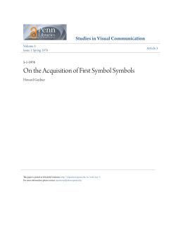 On the Acquisition of First Symbol Symbols