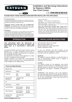 Installation and Servicing Instructions for Rayburn 200G/L Gas Fired
