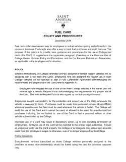 fuel card policy and procedures