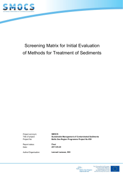 Screening Matrix for Initial Evaluation of Methods for