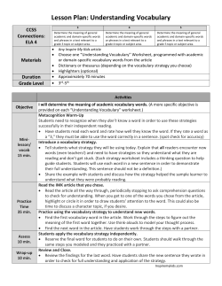 Understanding Vocabulary