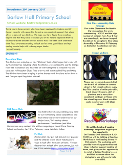 Newsletter 20th January 2017