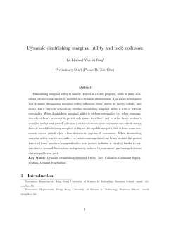 Dynamic diminishing marginal utility and tacit