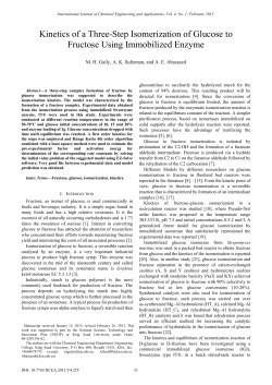 Kinetics of a Three-Step Isomerization of Glucose to Fructose Using