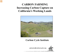 CARBON FARMING Increasing Carbon Capture on California`s