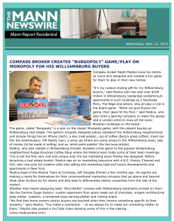 COMPASS BROKER CREATES "BURGOPOLY" GAME/PLAY ON