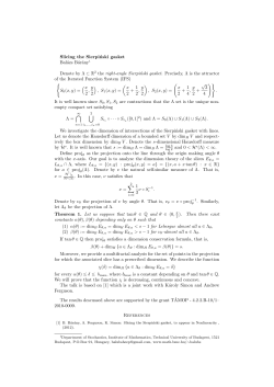Slicing the Sierpinski gasket Bal&aacute;zs B&aacute;r&aacute;ny1 Denote by &Lambda; &sub; R 2 the