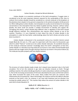 Essay code: B10/C4 Carbon Dioxide, a Simple but Miracle Molecule