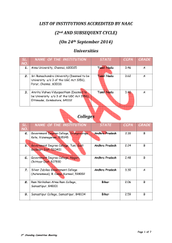 LIST OF INSTITUTIONS ACCREDITED BY NAAC (2nd AND