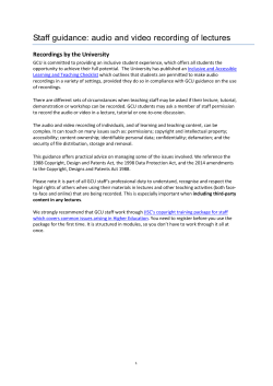 Staff guidance: audio and video recording of lectures