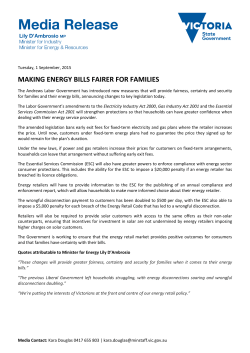 MAKING ENERGY BILLS FAIRER FOR FAMILIES