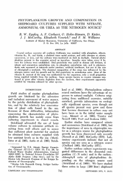 phytoplankton growth and composition in shipboard cul.tures
