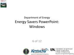 DOE * Energy Savers PowerPoint: Windows