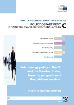Solar energy policy in the EU and the Member States, from the