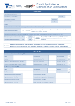 Application for Extension of an Existing Route