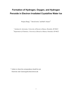Formation of Hydrogen, Oxygen, and Hydrogen Peroxide in