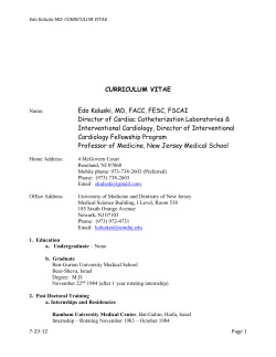 Edo Kaluski MD- CURRICULUM VITAE