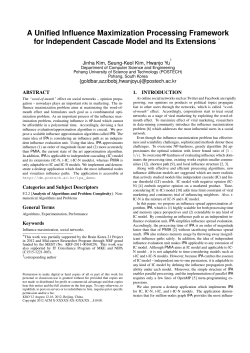 A Unified Influence Maximization Processing - Hwanjo Yu