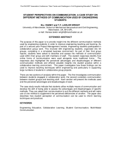 student perspectives on communication: a case study on different