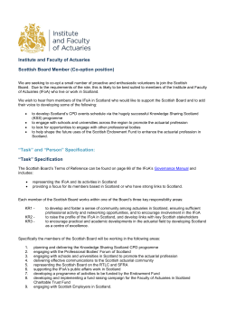 Institute and Faculty of Actuaries Scottish Board Member (Co