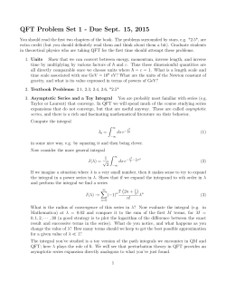 QFT Problem Set 1 - Due Sept. 15, 2015